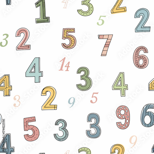 Pastel Parade: A Serene Field of Numbers