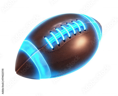 american football, with a neon light