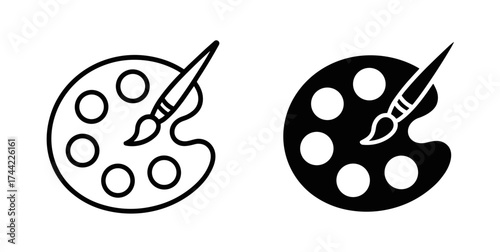 Artist paint palette with brush icon