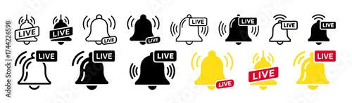 Collection of live notification bell icons