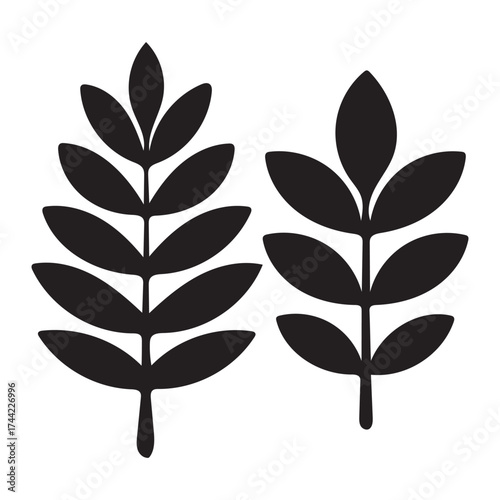 Black Silhouettes leafy vector