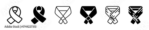 Collection of ribbon and scarf icons