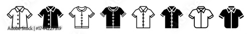 Collection of shortsleeved shirts, black and white