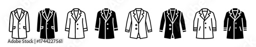 Row of black and white trench coats