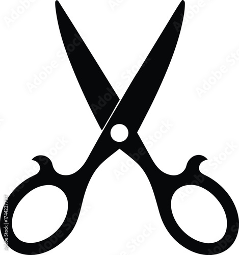 black-silhouette-of--scissors-on-a-white-backgroun.eps