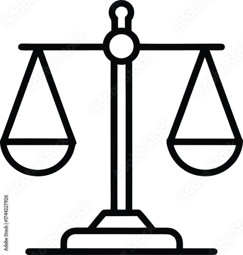 Scales of justice vector, Line art vector