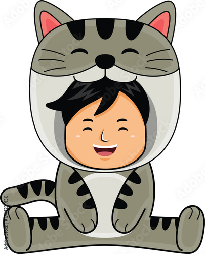 boy wear cat animal costume