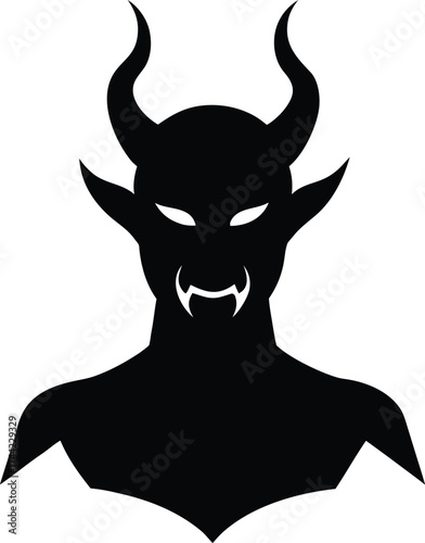 Demon silhouette vector art illustration