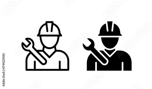 Worker icon with wrench
