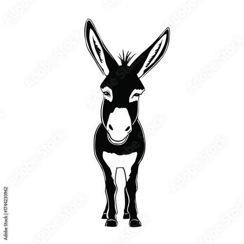 mule. mule simple black and white line art vector logo