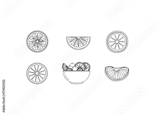 Citrus fruit slices and segments