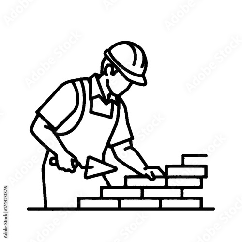 Bricklaying Worker outline