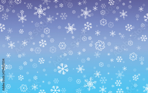 Merry Christmas or happy new year design. Holiday decoration on color background. Greeting vector card, banner, celebration concept with snowflakes. Invitation mock up.