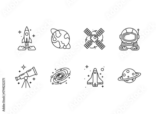 Set of space icons