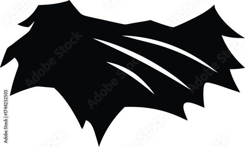 Ripped cloth silhouette vector art illustration