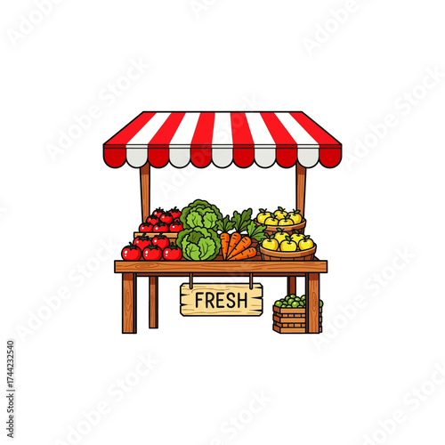 Fruits shop icon flat vector design. 