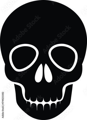 Skull silhouette vector art illustration