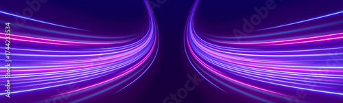 Electric pulse waves ripple across a dark background, emitting bright neon sparks and smooth light trails. The effect simulates fast signal transmission and connectivity. Useful PNG for tech and netwo