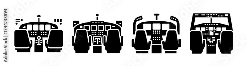 Four different cockpit views