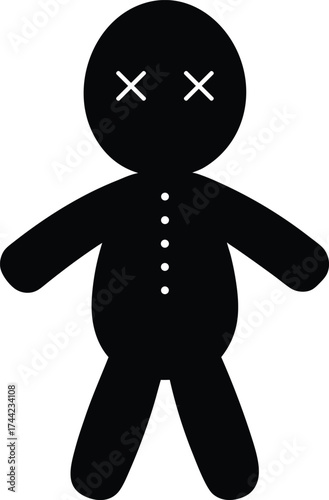Voodoo doll silhouette vector art illustration
