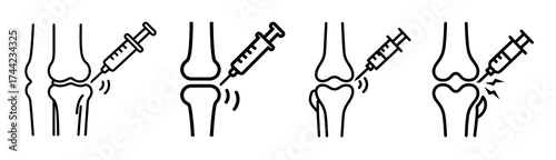 Knee joint injection icons