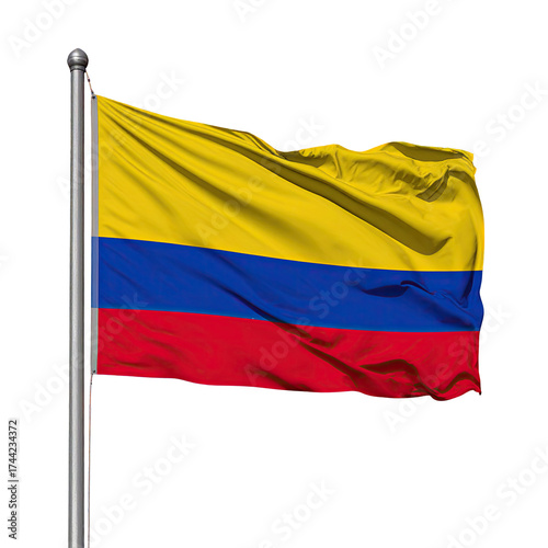 Free Download A waving flag of a South American country with horizontal stripes of yellow, blue, and red - GFXLoad
