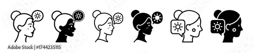 Sun exposure and skin tone variations illustrated