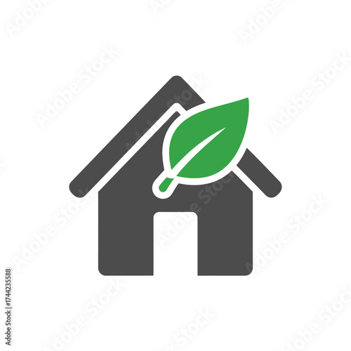 Eco-Friendly Home Icon Sustainable Living and Green Energy Concept for a Healthier Planet