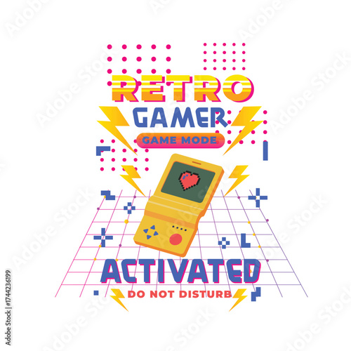 retro game console fun poster graphic design
