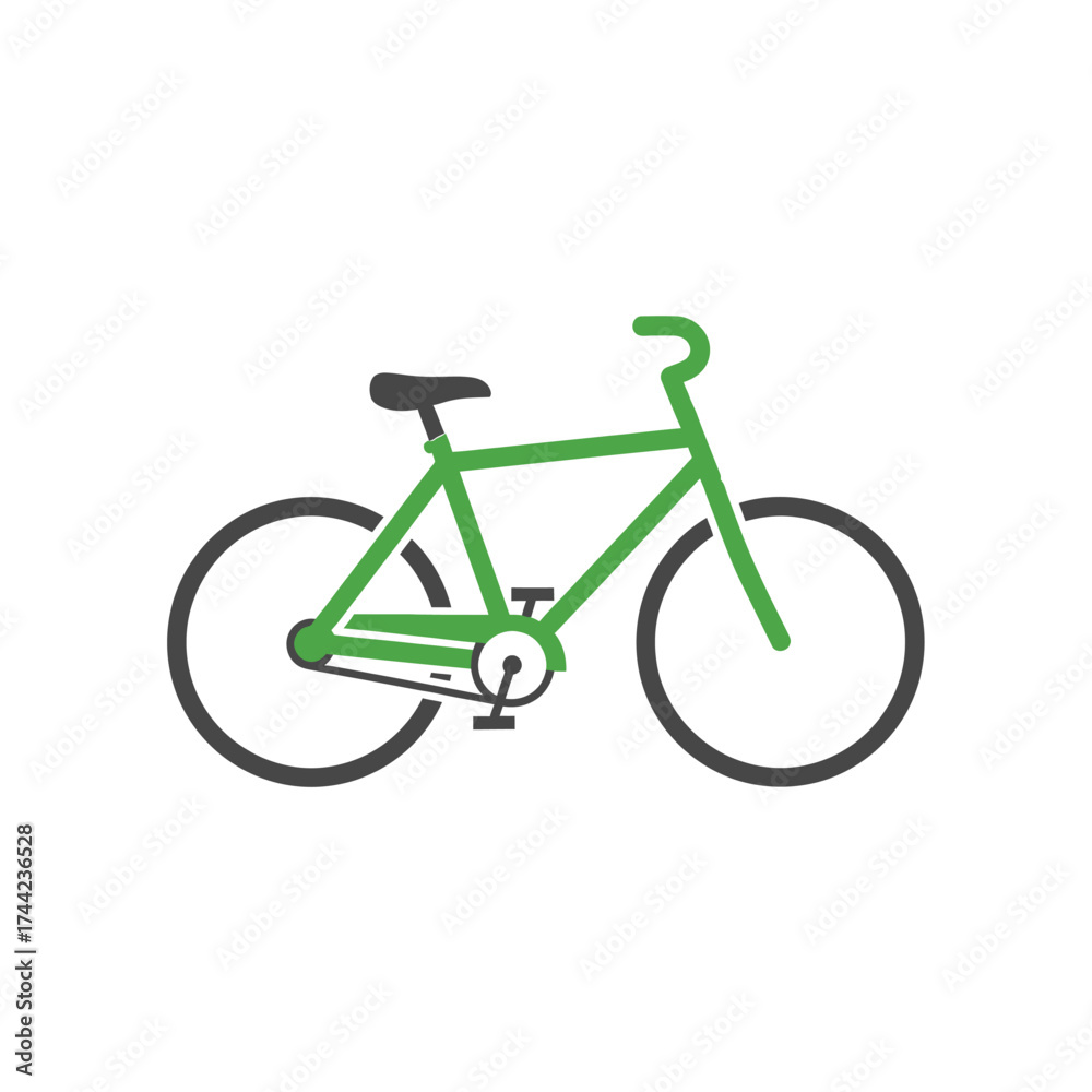 Fototapeta premium Vibrant Green Bicycle Illustration for Eco-Friendly Transportation