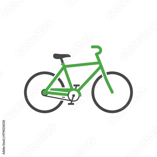 Vibrant Green Bicycle Illustration for Eco-Friendly Transportation