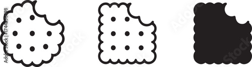 Bitten cookies with dotted patterns and scalloped edges biscuit food