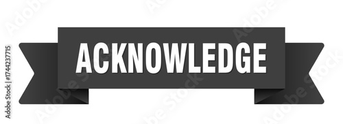 acknowledge ribbon isolated on transparent background. acknowledge ribbon