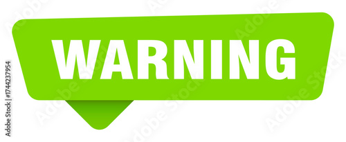 warning green sign isolated on transpatent background. warning sticker