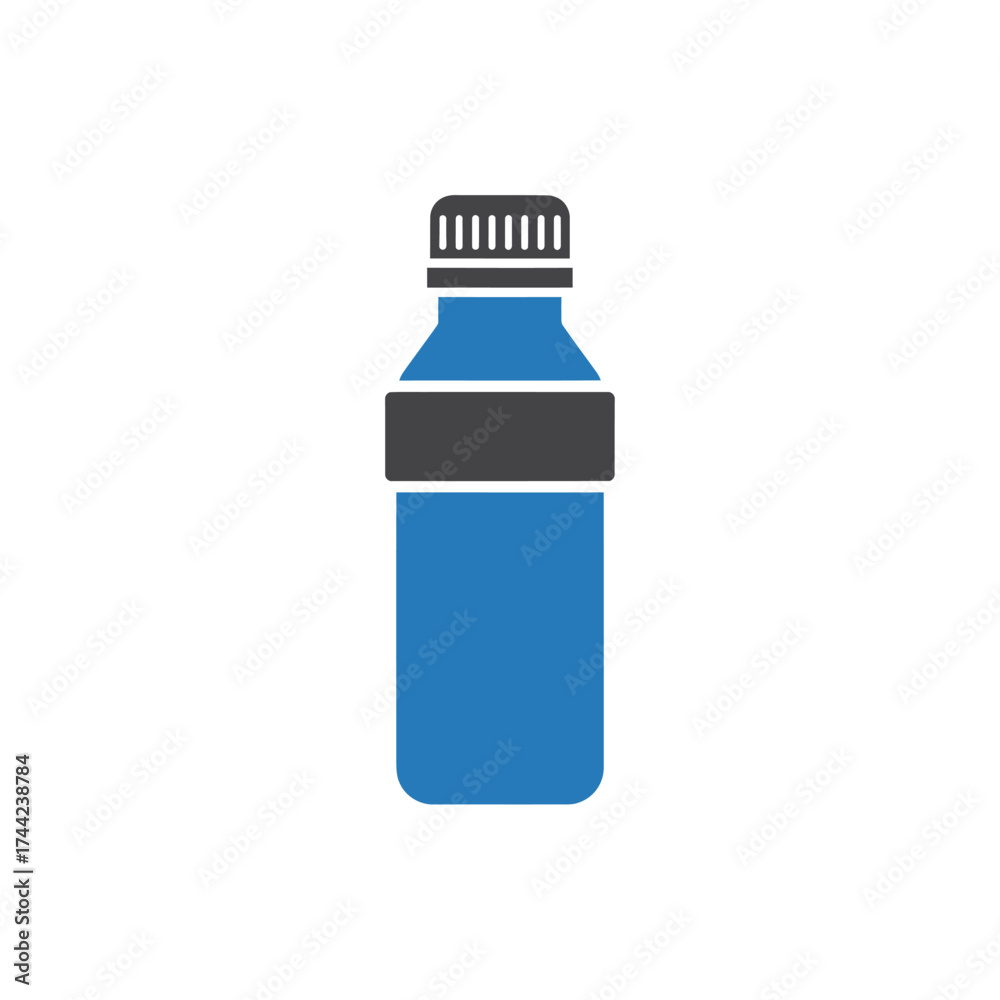 Fototapeta premium Blue Bottle Icon Simple Vector Illustration for Beverages, Drinks, and Refreshment Concepts