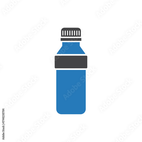 Blue Bottle Icon Simple Vector Illustration for Beverages, Drinks, and Refreshment Concepts