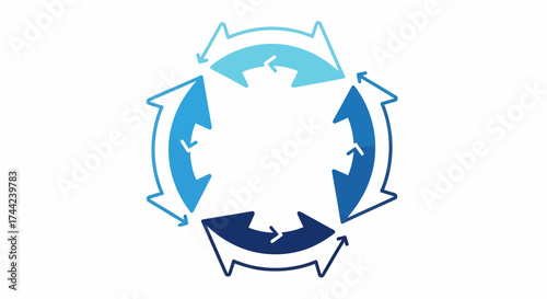 Circular Arrows Conveying Iteration Process and Workflow Visualization