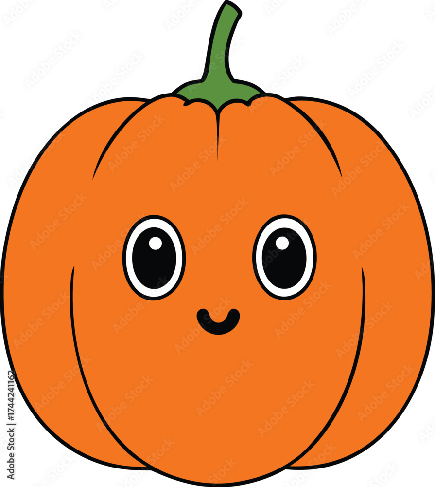 Obraz premium vector illustration of orange pumpkin
