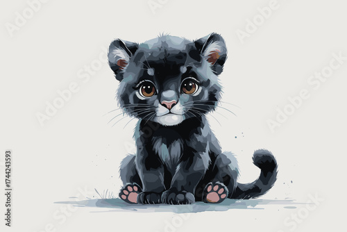 Adorable baby tiger cub portrait cute