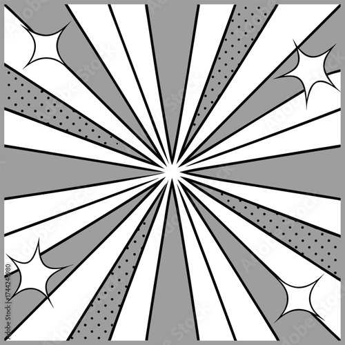 Radiating Sunburst Background with Glowing Light Rays