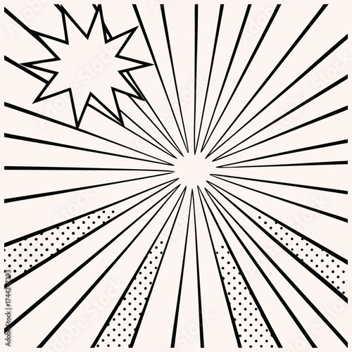 Radiating Sunburst Background with Glowing Light Rays
