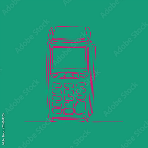 Vintage handheld communication device with a small screen and keypad, designed for portable use and communication purposes