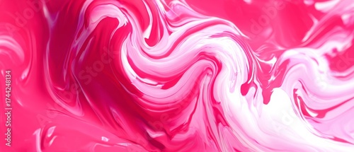 Abstract pink and white swirling paint texture background