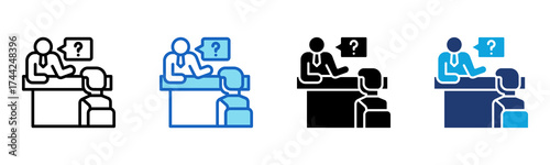 Job Interview icon Multi Style Vector Illustration