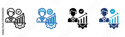 Improve Skill icon Multi Style Vector Illustration