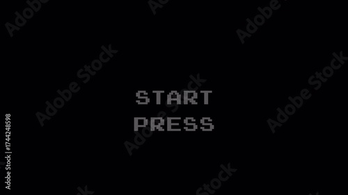 8-Bit Pixel Art Text Animation for Vintage Arcade Game Intro | Retro Gaming Aesthetic on Dark Background