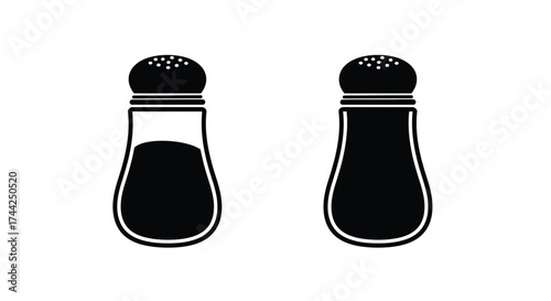 Simple graphic depiction of two black spice shakers side by side
