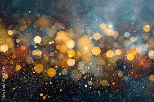 Golden Christmas bokeh lights
