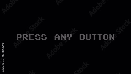 8-Bit Pixel Game Style Dark Background Transition Frame for Retro Gaming Animation
