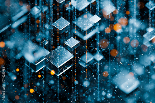 Futuristic Christmas snowfall background